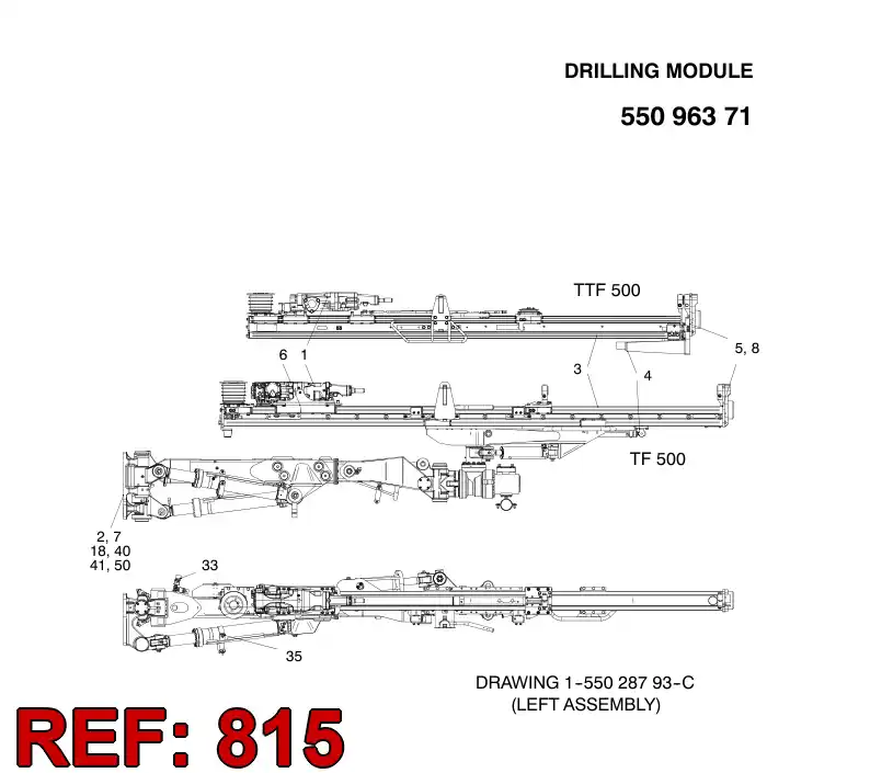 55093857 550 938 57 HOSING, WATER MIST FLUSHING, TB90 - Sandvik Technical Drawing