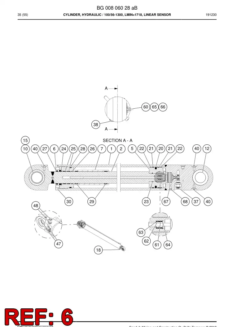 55093871b 550 938 71b Cover, Front - Sandvik Technical Drawing