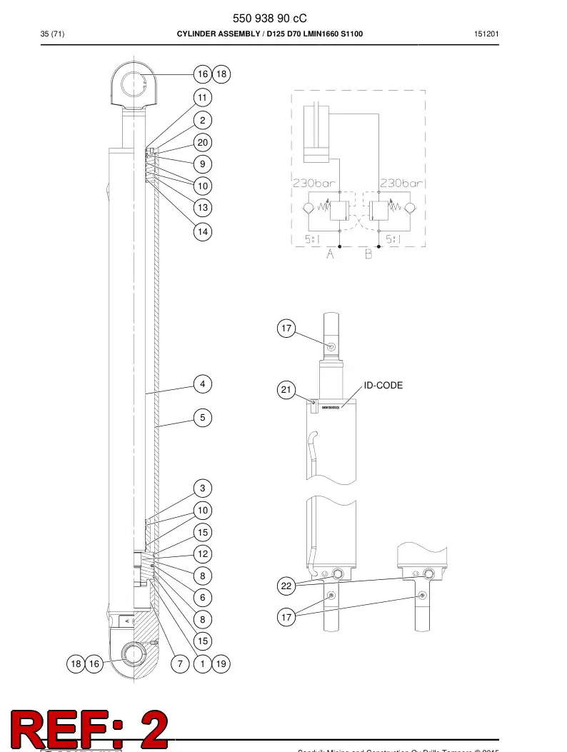55093889c 550 938 89c Cover, Front - Sandvik Technical Drawing