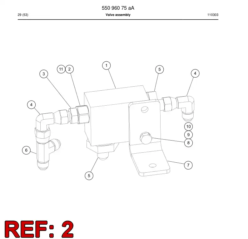55093895 550 938 95 Valve, Shuttle - Sandvik Technical Drawing