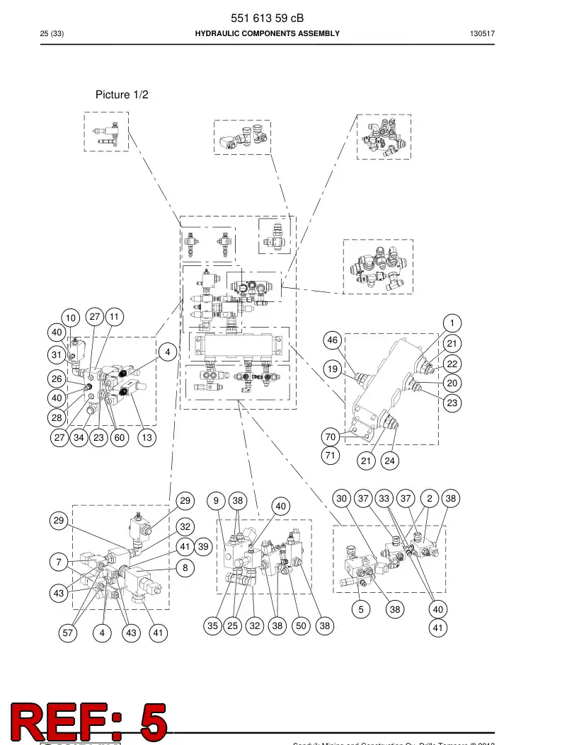 55093978a 550 939 78a Valve, Pressure Relief - Sandvik Technical Drawing