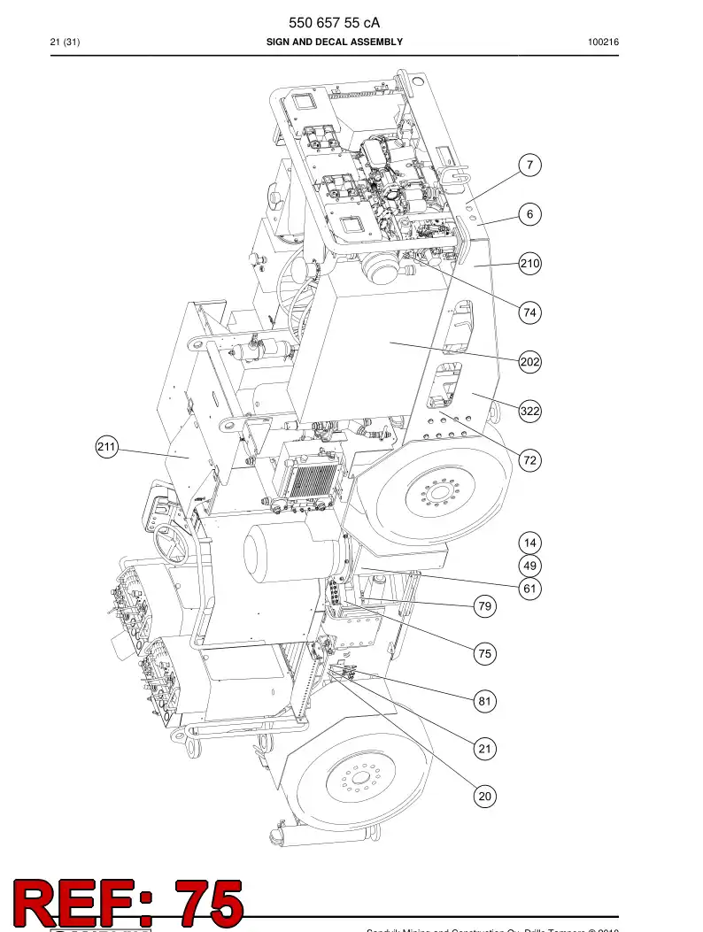 55094007a 550 940 07a Sign - Sandvik Technical Drawing