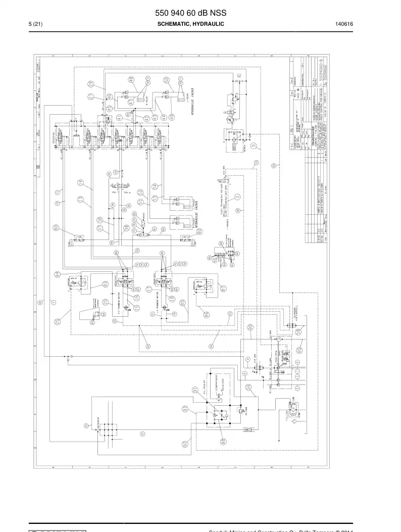 55094060d 550 940 60d Schematic, Hydraulic - Sandvik Technical Drawing