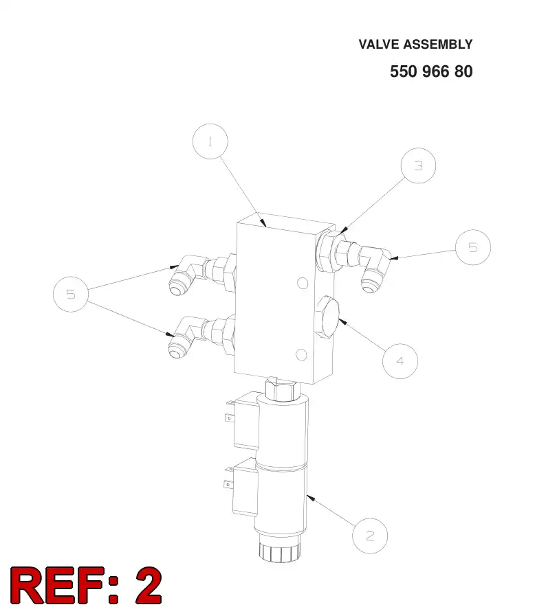 55094093 550 940 93 Valve, Directional - Sandvik Technical Drawing