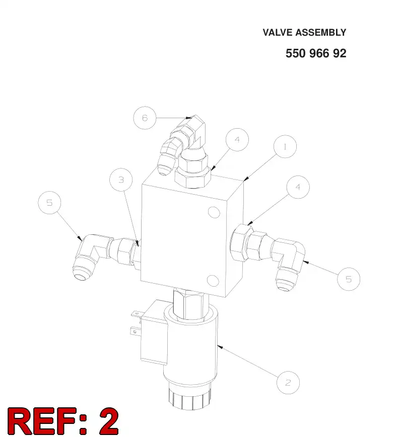 55094104 550 941 04 DIRECTIONAL VALVE - Sandvik Technical Drawing