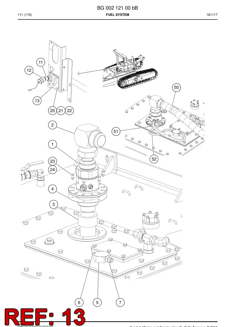 55094205 550 942 05 Supporting block assembly - Sandvik Technical Drawing