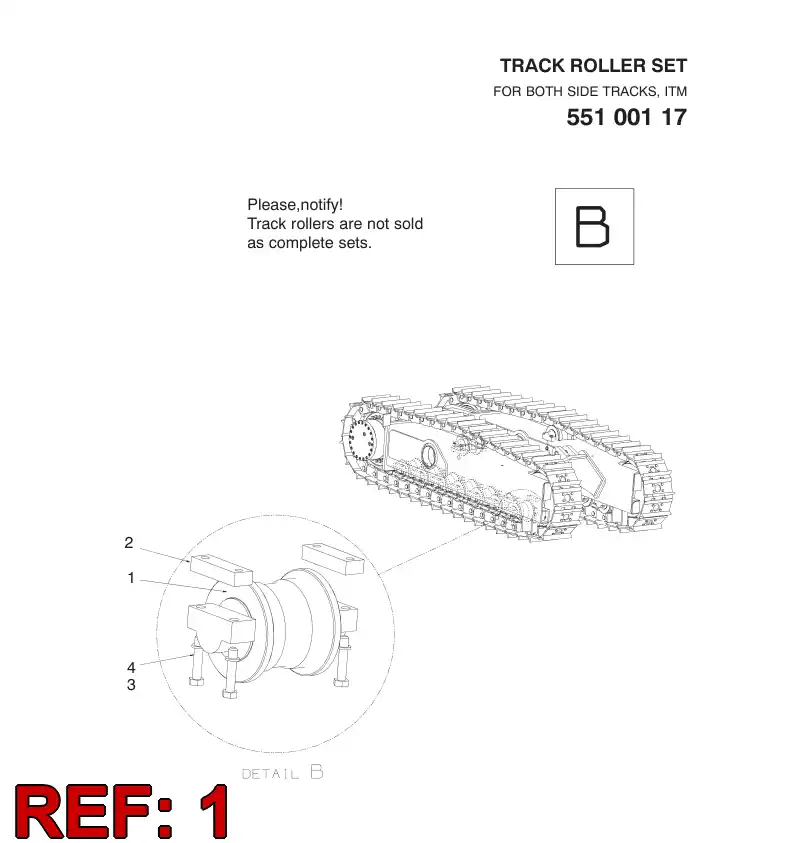 55094218 550 942 18 TRACK ROLLER - Sandvik Technical Drawing