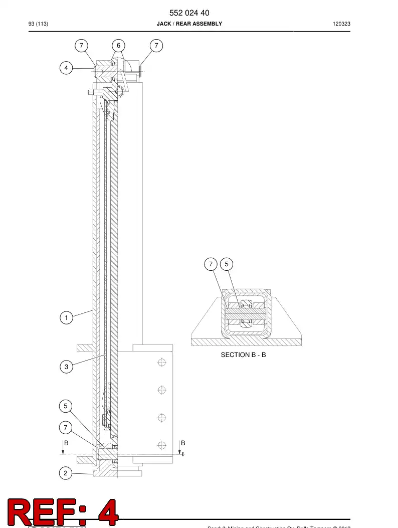 55094222 550 942 22 Pin - Sandvik Technical Drawing