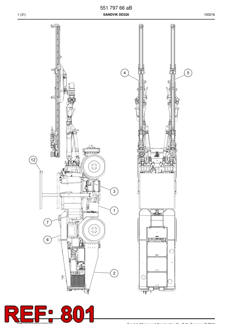 55094304c 550 943 04c Hydraulic diagram - Sandvik Technical Drawing