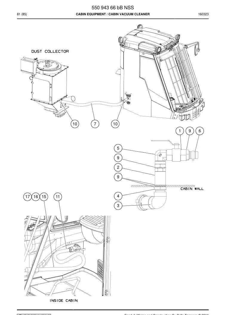 55094366a 550 943 66a Additional equipment - Sandvik Technical Drawing