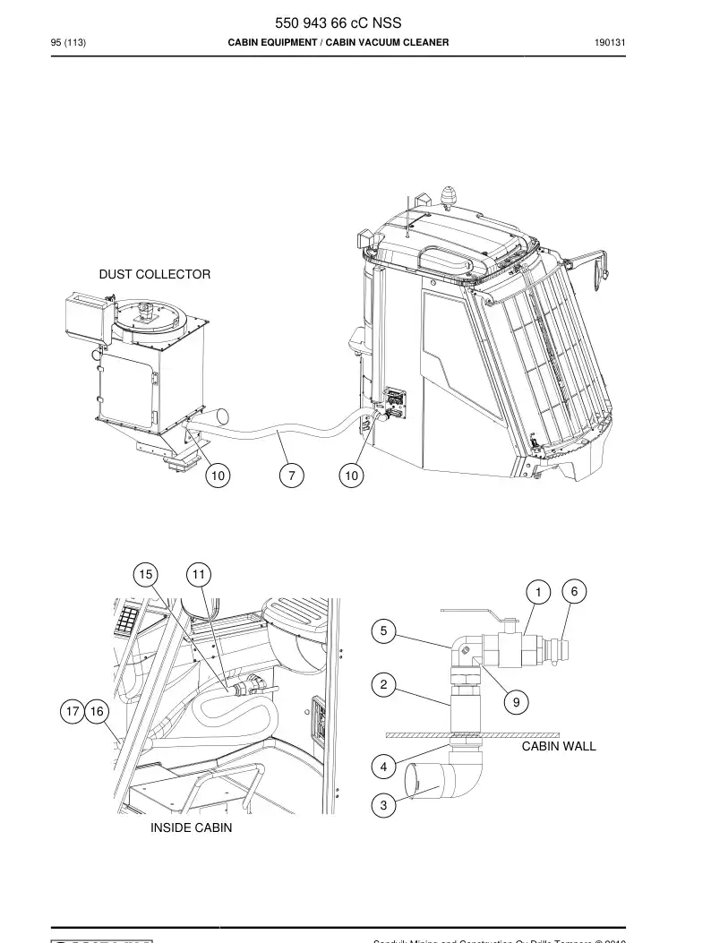 55094366c 550 943 66c Cabin Equipment - Sandvik Technical Drawing