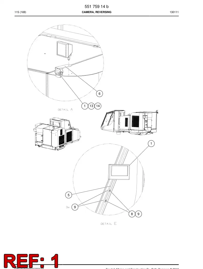 55094501 550 945 01 Display - Sandvik Technical Drawing