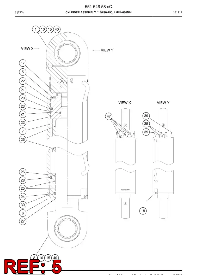 55094620c 550 946 20c PISTON - Sandvik Technical Drawing