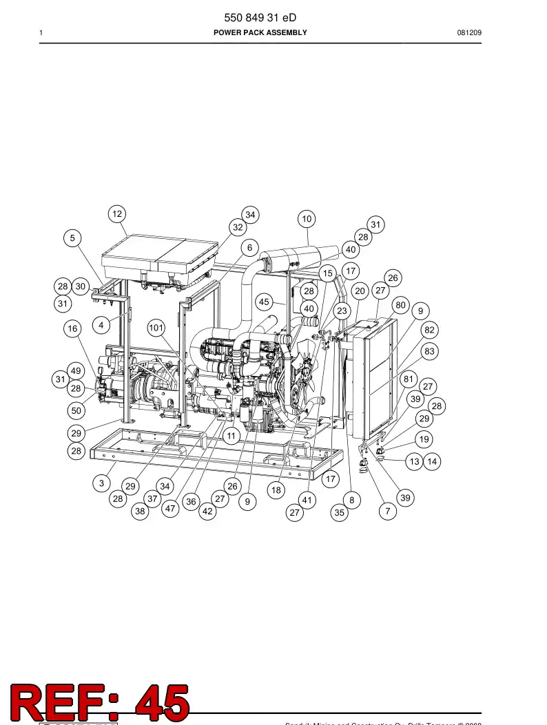 55094640 550 946 40 Mounting plate - Sandvik Technical Drawing