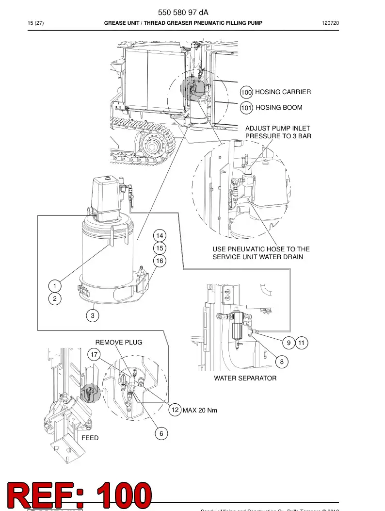 55094645b 550 946 45b Hosing - Sandvik Technical Drawing