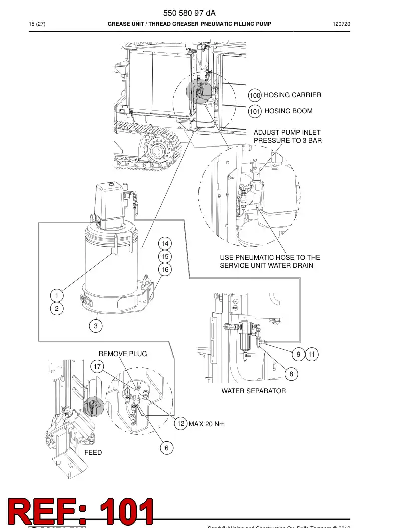 55094653a 550 946 53a Hosing - Sandvik Technical Drawing
