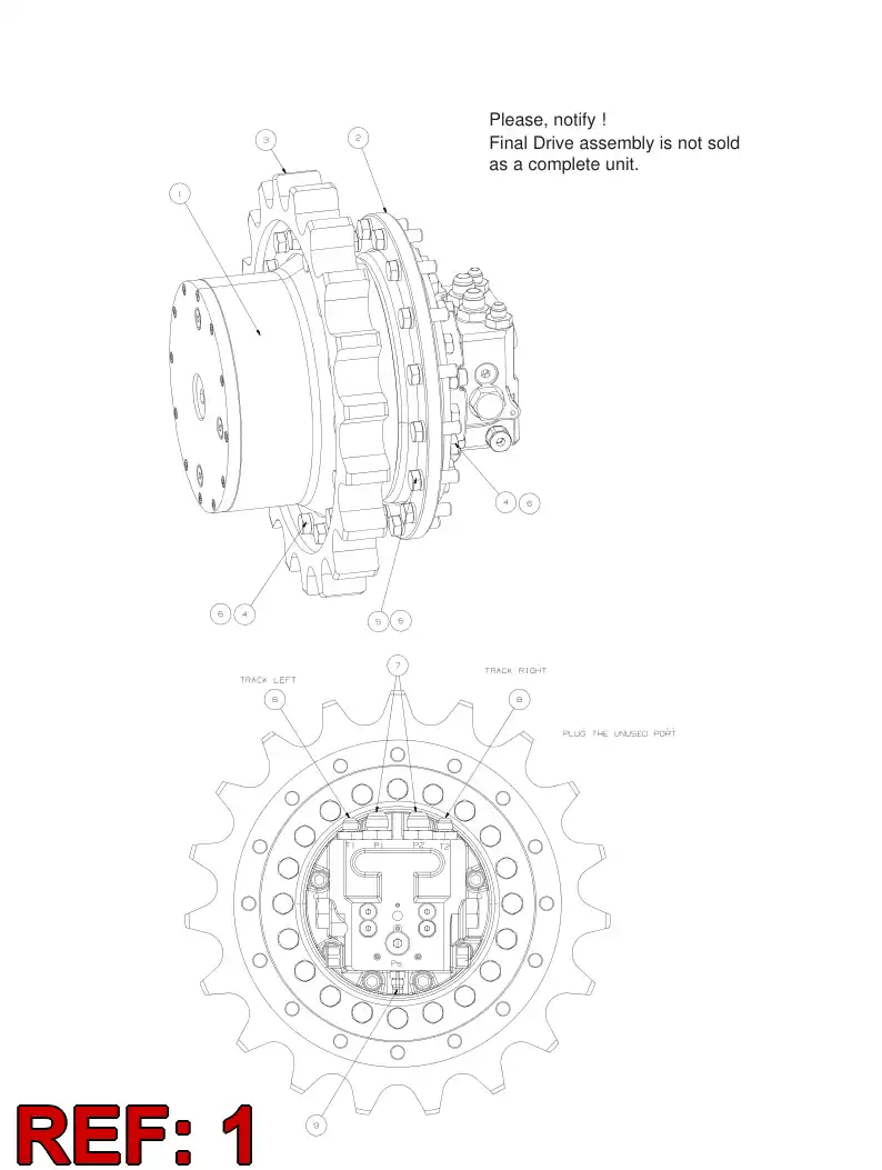 55094670 550 946 70 FINAL DRIVE - Sandvik Technical Drawing
