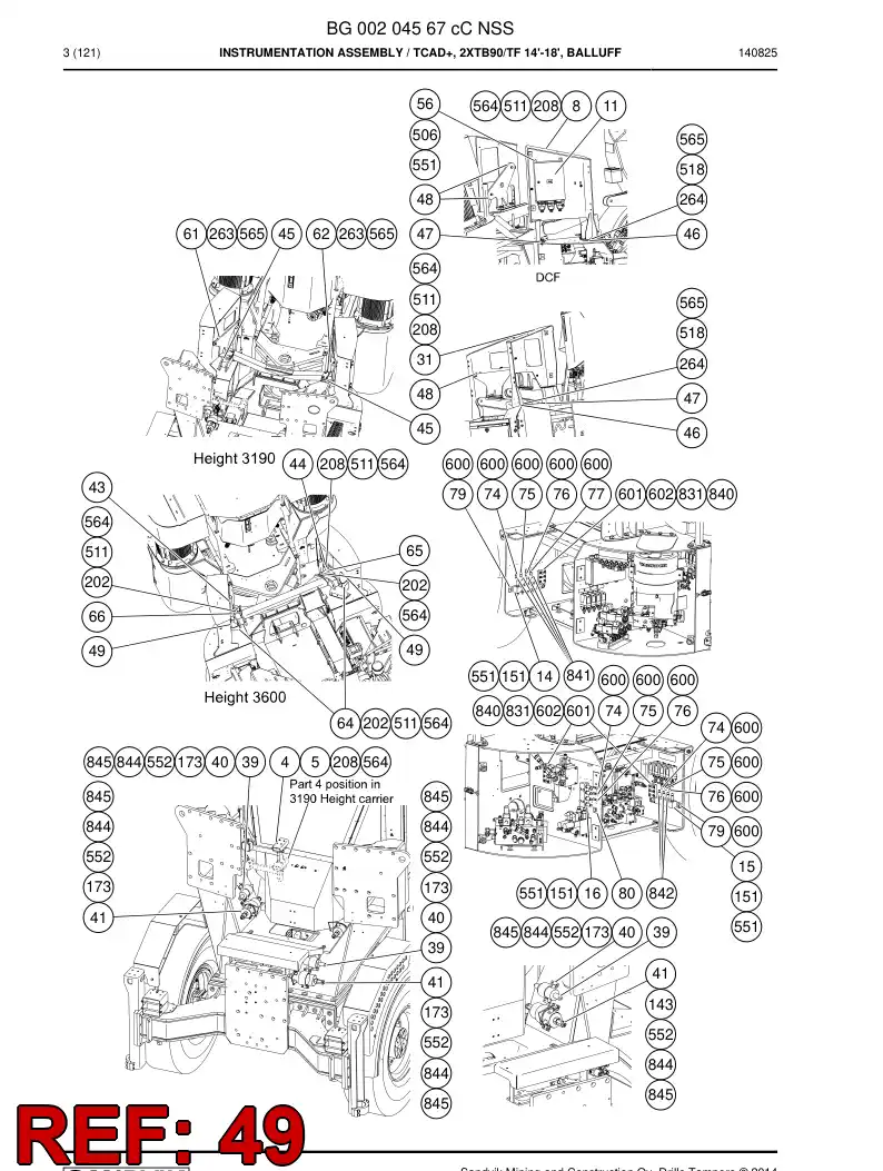 55094731a 550 947 31a Pad, Rubber - Sandvik Technical Drawing