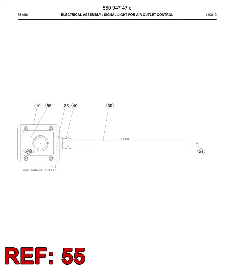 55094753 550 947 53 Decal - Sandvik Technical Drawing
