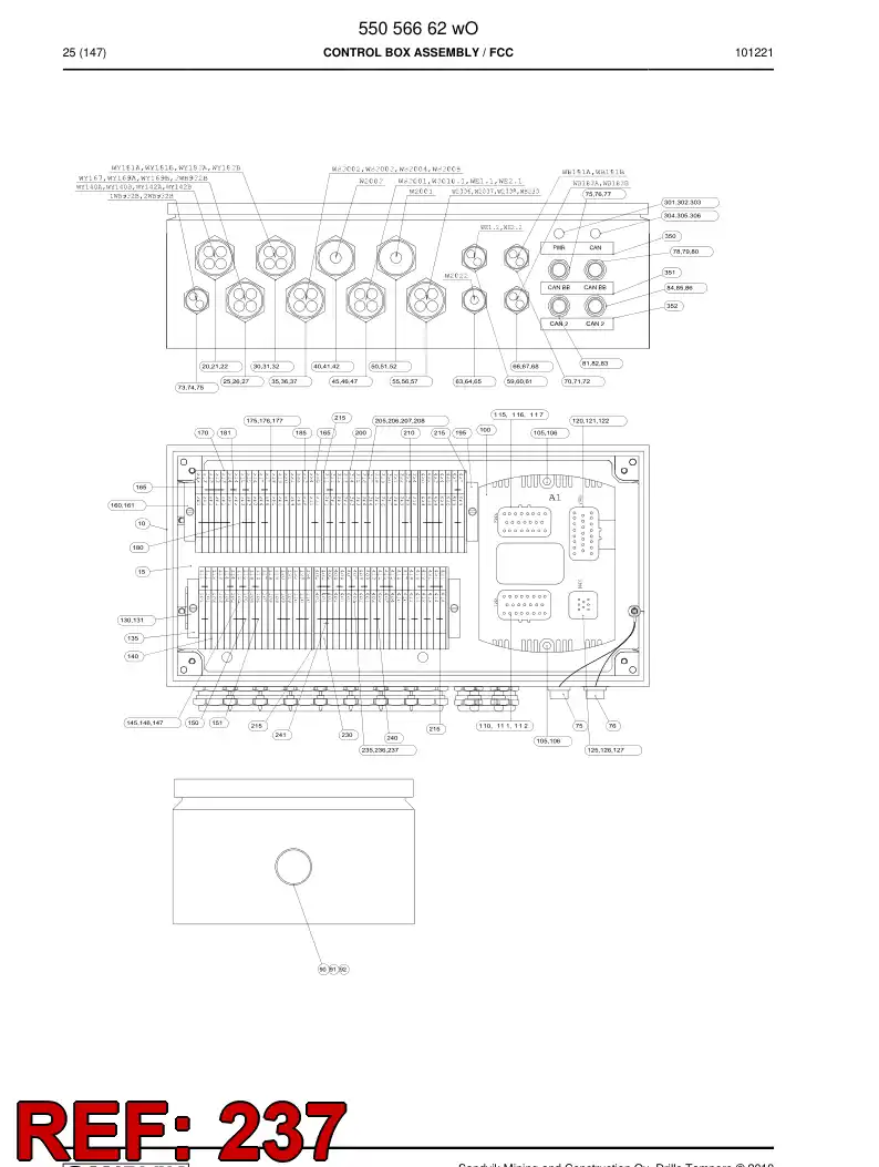 55095138 550 951 38 Terminal strip accessory - Sandvik Technical Drawing