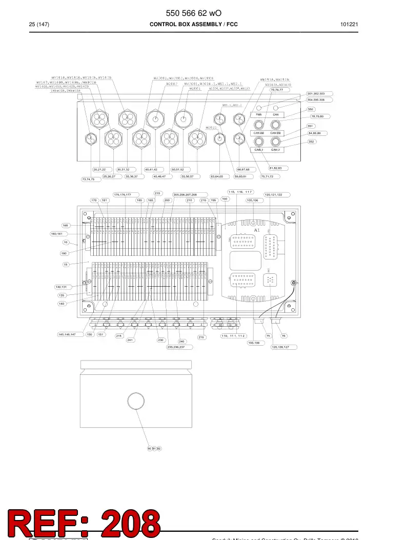 55095142 550 951 42 Terminal strip accessory - Sandvik Technical Drawing
