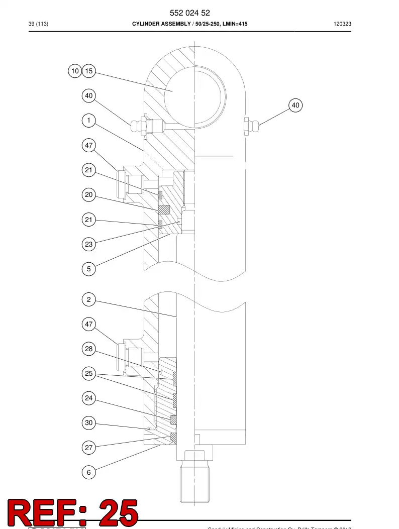 550 952 71 Guide Ring, PISTON Rod - drawing