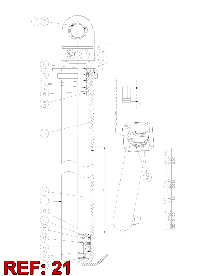 55095279 550 952 79 PISTON guide ring - Sandvik Technical Drawing