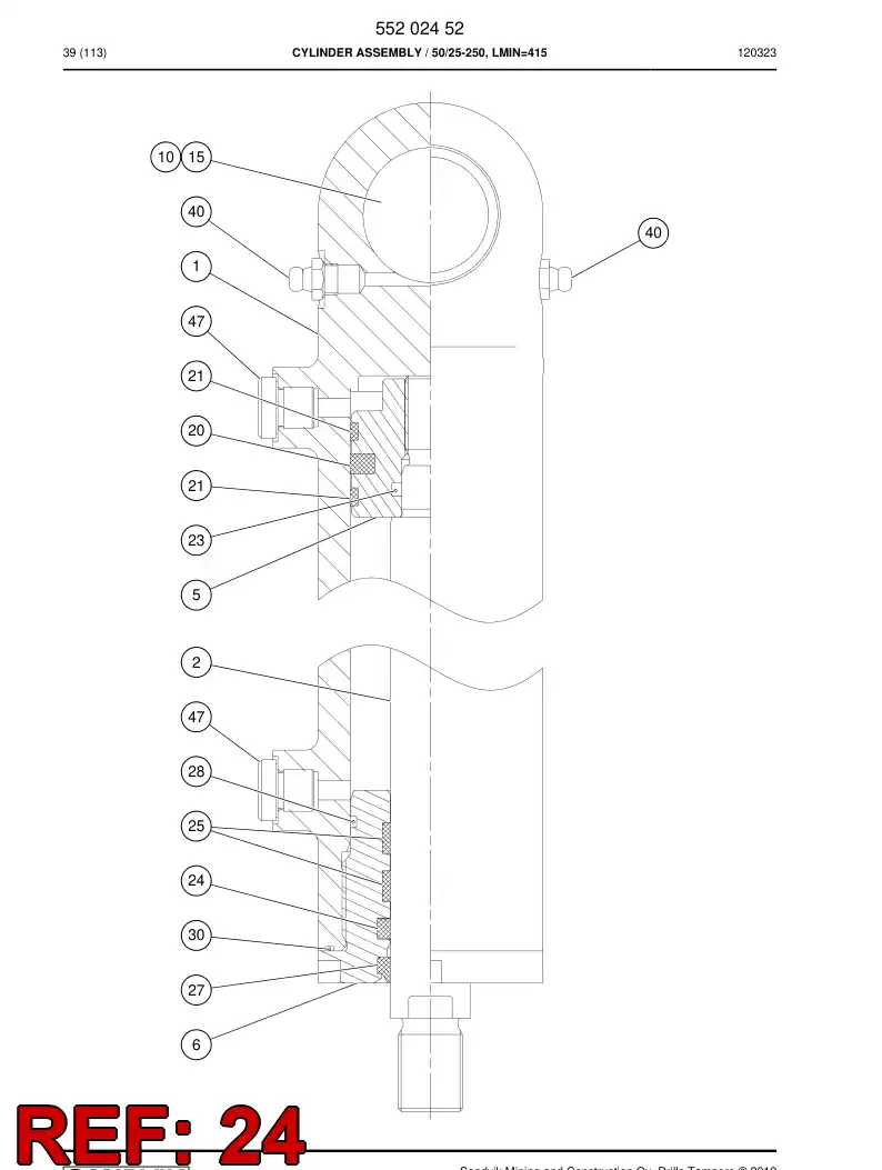 550 952 83 Seal, Rod - drawing