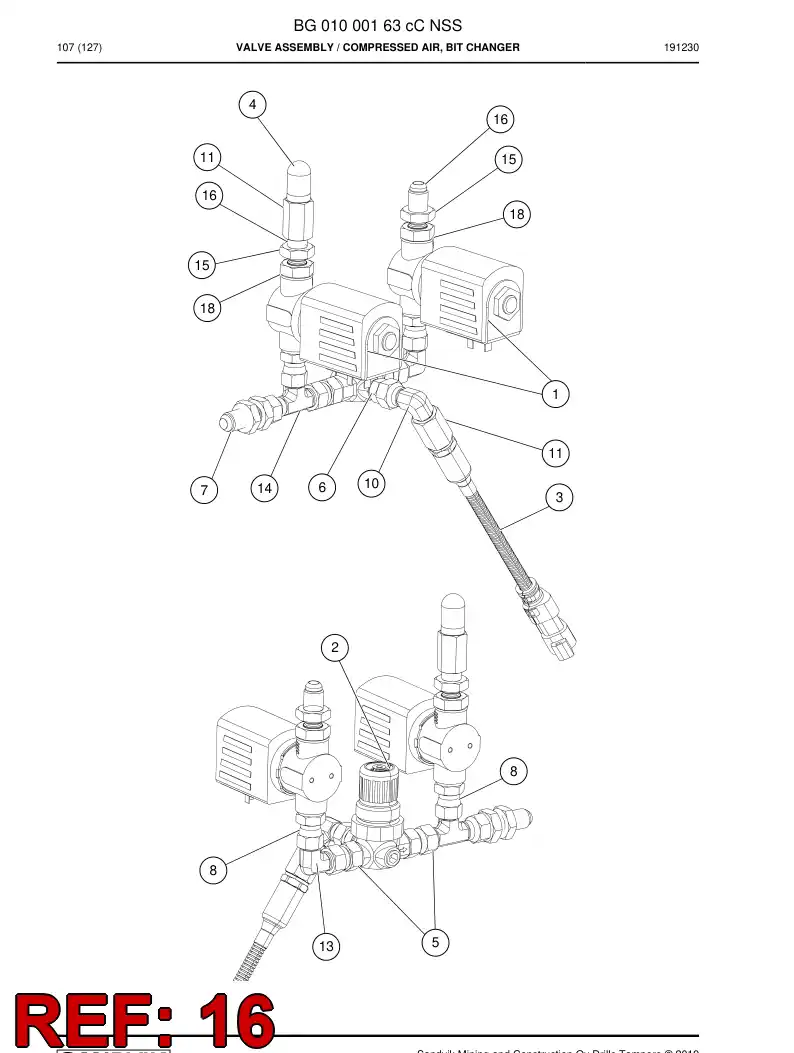 55095356 550 953 56 Adapter - Sandvik Technical Drawing