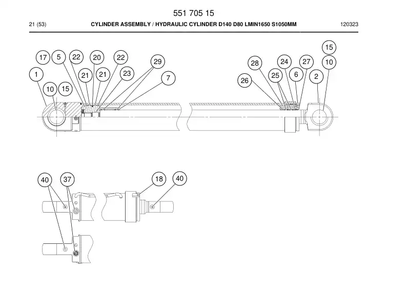 55095378 550 953 78 Seal kit - Sandvik Technical Drawing