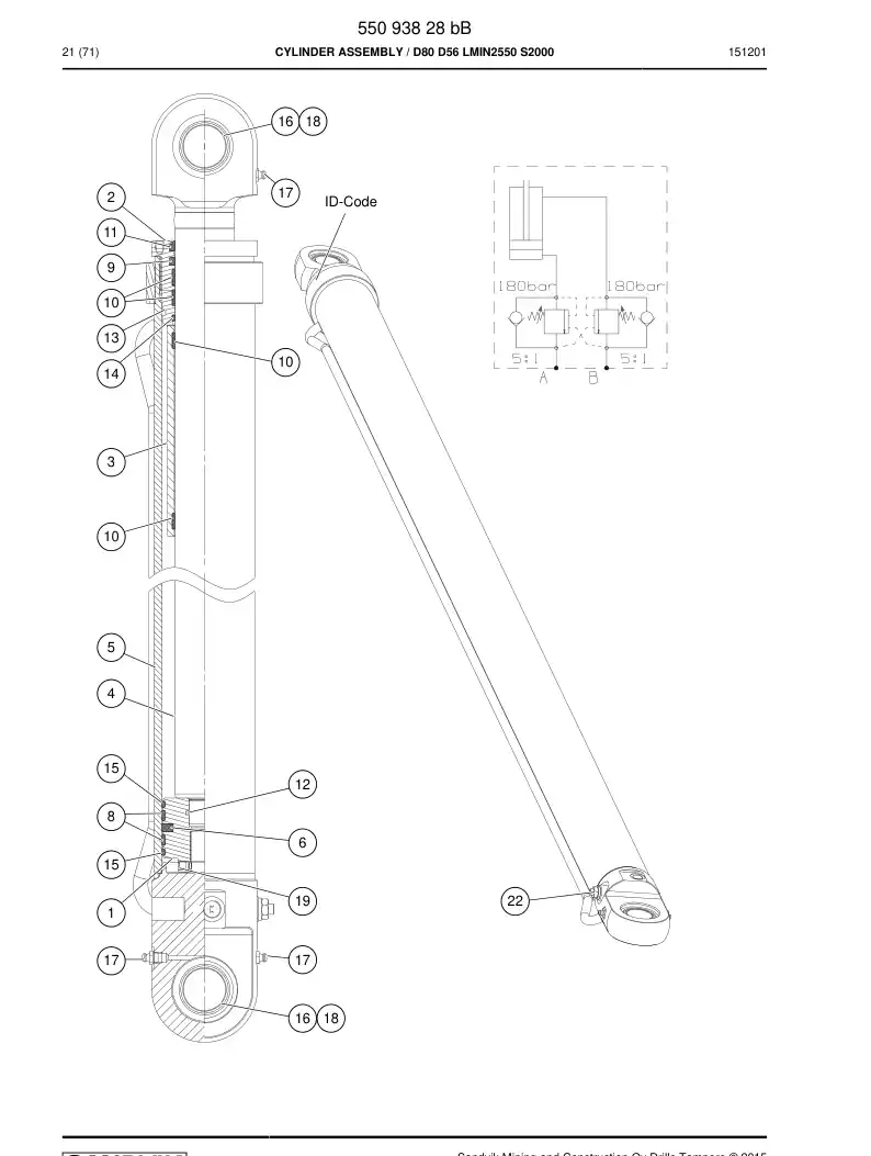 55095380 550 953 80 Seal kit - Sandvik Technical Drawing
