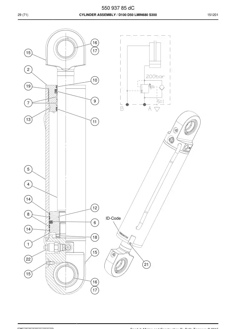55095382 550 953 82 Seal Kit - Sandvik Technical Drawing