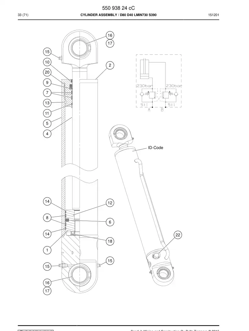 55095383 550 953 83 Seal Kit - Sandvik Technical Drawing