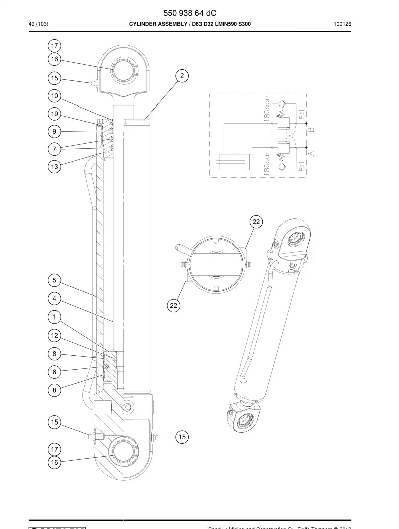55095384 550 953 84 Seal kit - Sandvik Technical Drawing