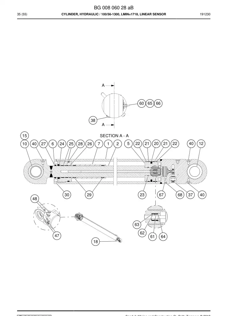 55095386b 550 953 86b Seal Kit - Sandvik Technical Drawing