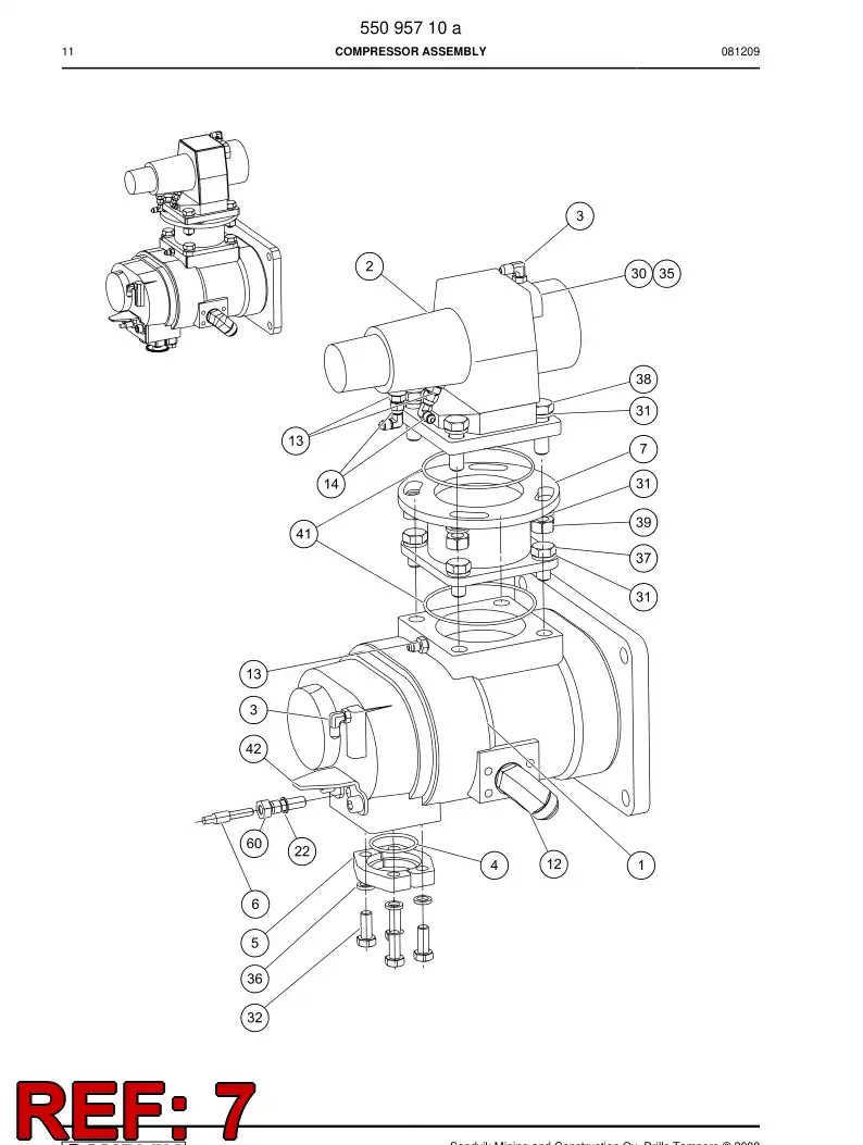 55095391 550 953 91 Extension plate - Sandvik Technical Drawing