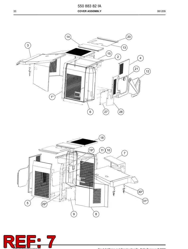 55095422 550 954 22 Covers - Sandvik Technical Drawing