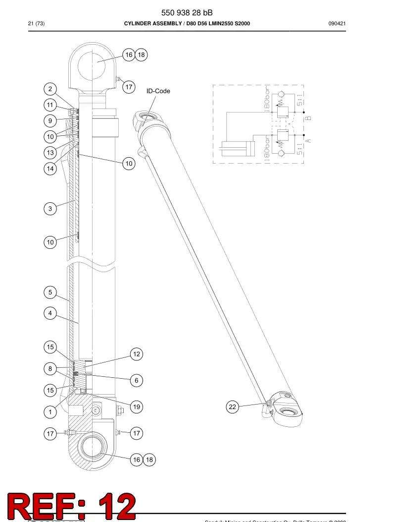 55095481a 550 954 81a O-ring - Sandvik Technical Drawing