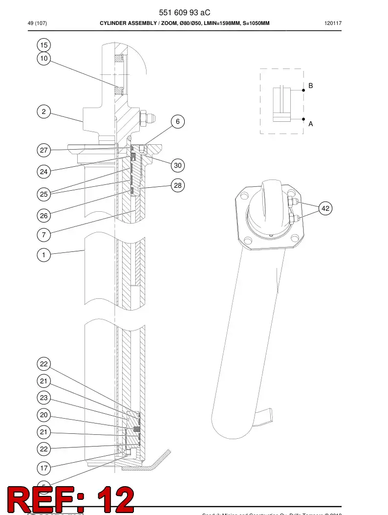 55095482a 550 954 82a O-Ring - Sandvik Technical Drawing