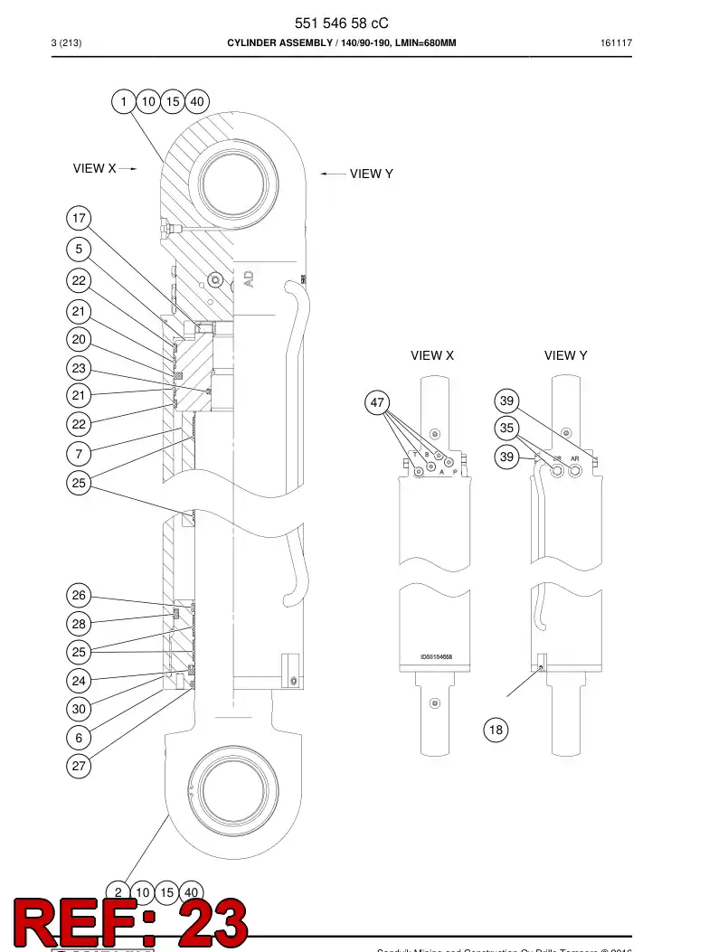 55095484a 550 954 84a O-ring - Sandvik Technical Drawing