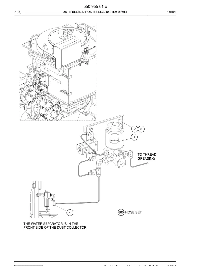 55095561c 550 955 61c Anti-Freeze Kit - Sandvik Technical Drawing