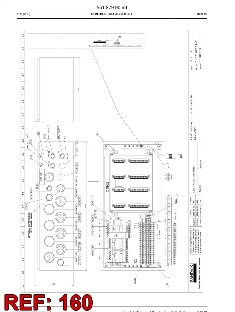 55095696a 550 956 96a Relay, Time - Sandvik Technical Drawing
