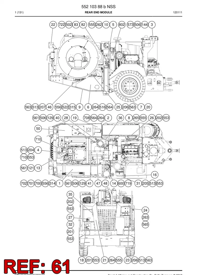 55095969 550 959 69 Heat insulation plate - Sandvik Technical Drawing