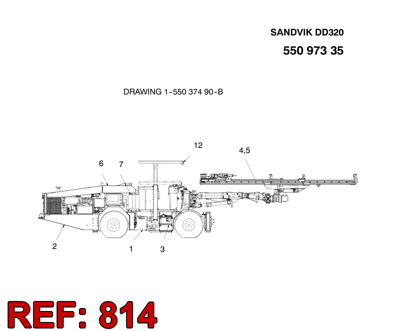 55096017 550 960 17 HOSING - Sandvik Technical Drawing