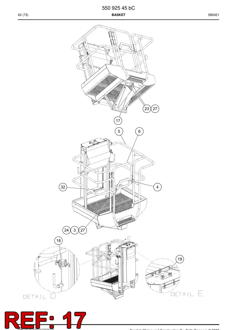 55096039 550 960 39 Plate - Sandvik Technical Drawing