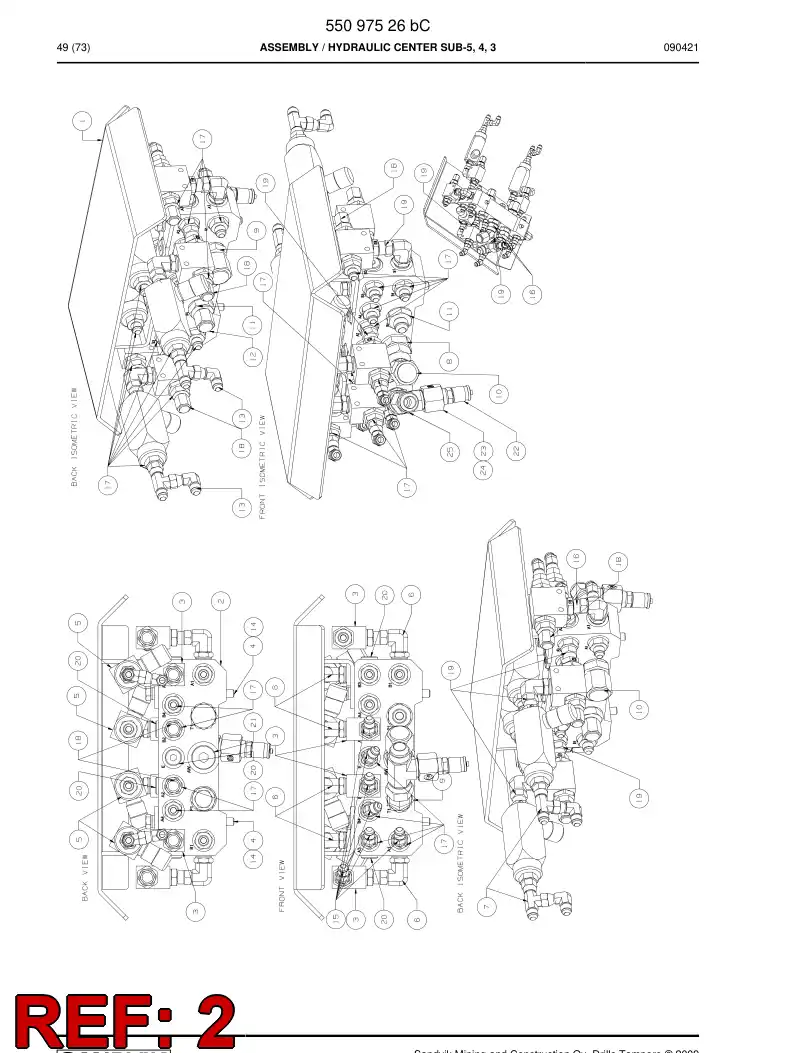 55096045 550 960 45 Plate - Sandvik Technical Drawing