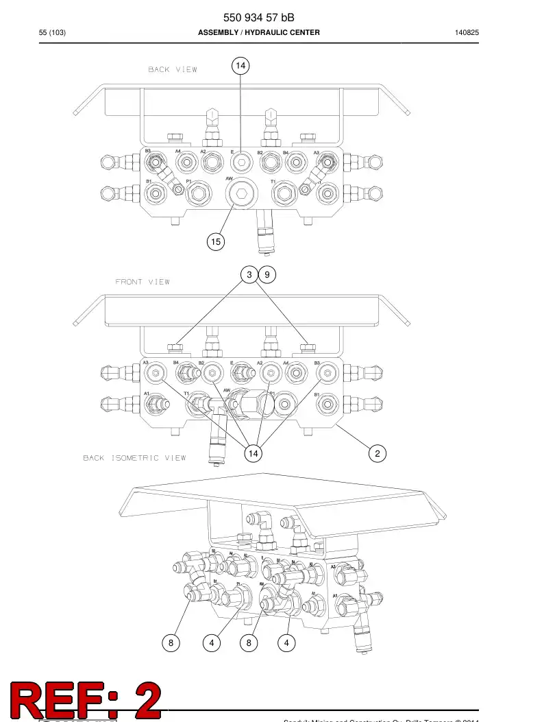 55096045b 550 960 45b Plate - Sandvik Technical Drawing