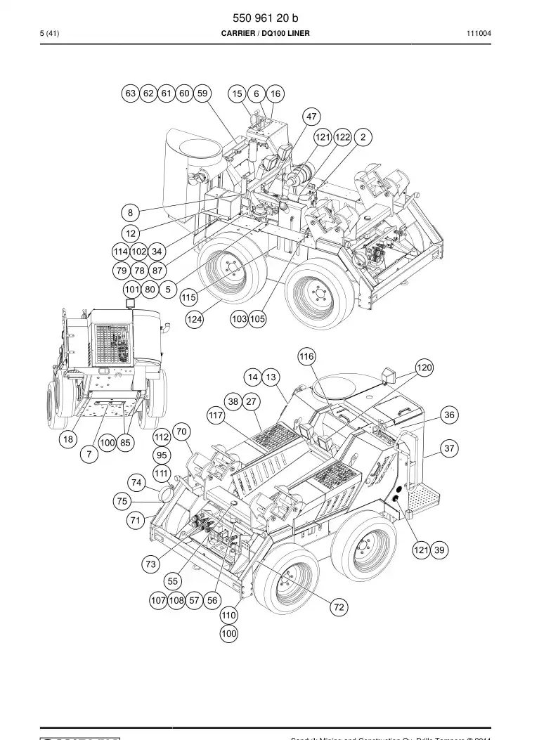 55096120b 550 961 20b CARRIER - Sandvik Technical Drawing
