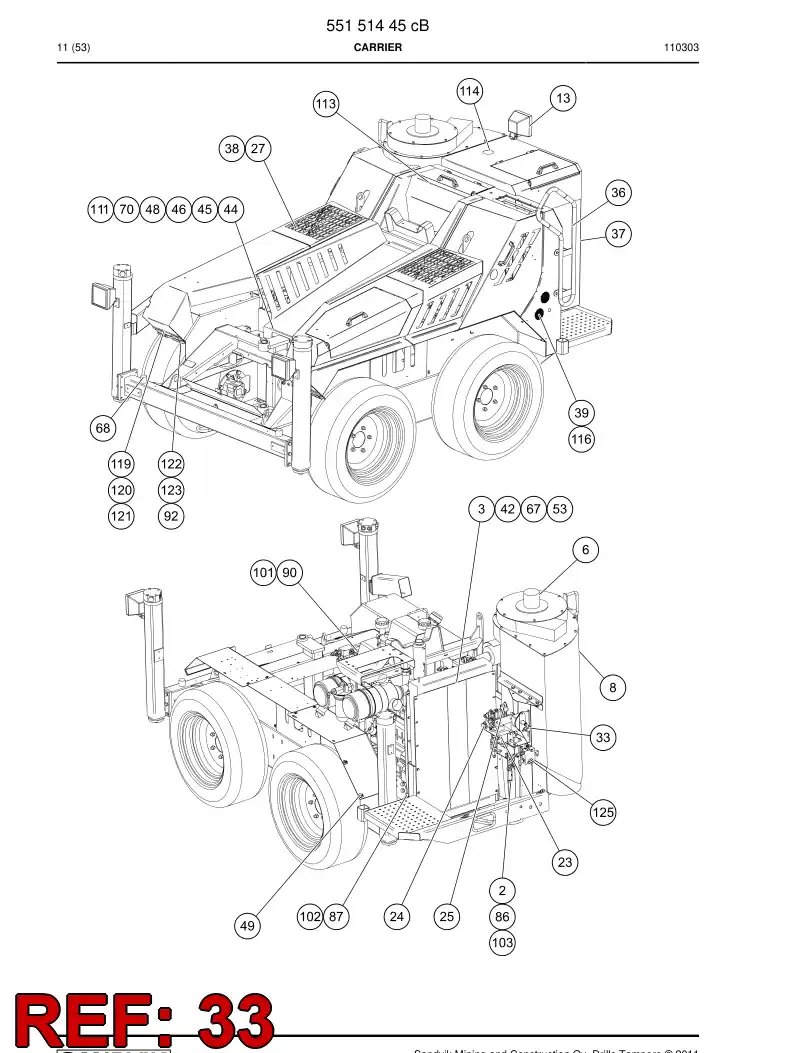 55096233 550 962 33 Washer, Retaining - Sandvik Technical Drawing