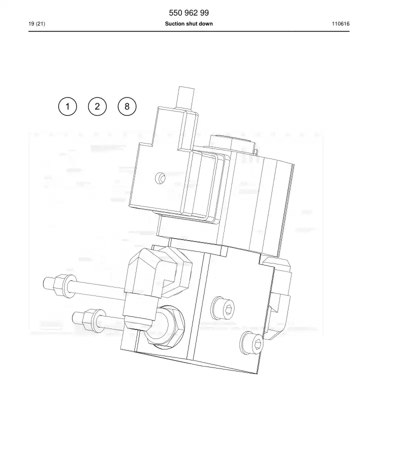 55096299 550 962 99 SUCTION SHUT DOWN - Sandvik Technical Drawing